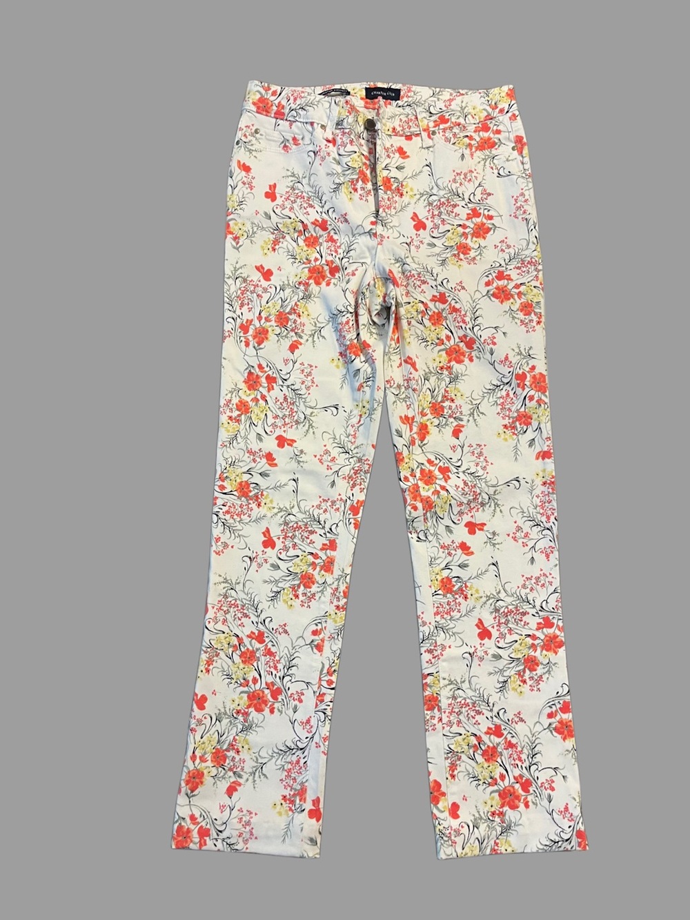 Charter Club Lexington Straight Floral Jeans Size 6